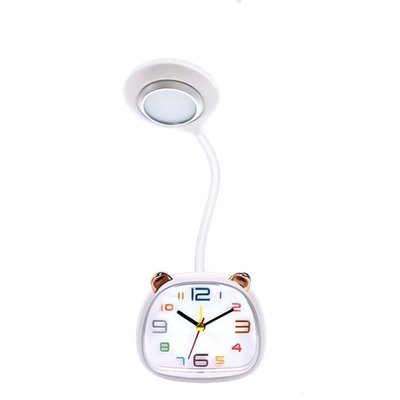 Лампа настільна акумуляторна дитяча з годинником та USB настільний світильник з будильником 1.3 Вт CD-917 CD917B фото