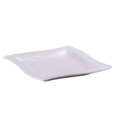 Тарілка плоска квадратна з порцеляни 21 см біла обідня тарілка HP609 фото