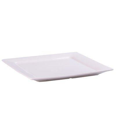 Тарілка підставна квадратна з порцеляни 21.5 см велика біла плоска тарілка HP606 фото