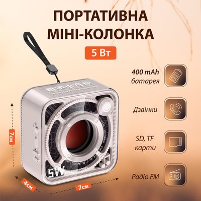 Портативна міні-колонка Bluetooth 5 Вт акумуляторна/TF-картка DW12GR фото